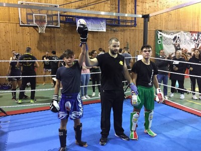 Pecci Andrea Spettacolo ai campionati Nord Italia  juniores K1 Kickboxing