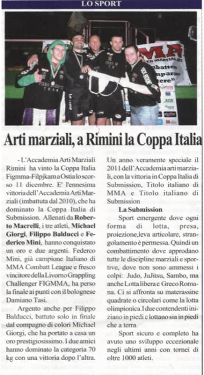 Accademia Arti Marziali vince Coppa Italia Figmma